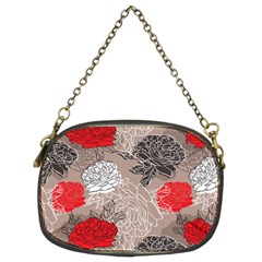 Flower Rose Red Black White Chain Purses (two Sides)  by Mariart