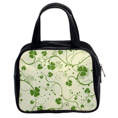 Flower Green Shamrock Classic Handbags (2 Sides) by Mariart