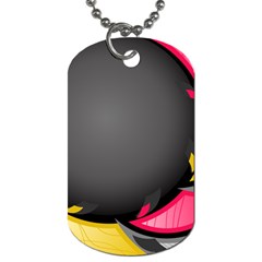 Hole Circle Line Red Yellow Black Gray Dog Tag (one Side)