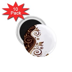 Leaf Brown Butterfly 1 75  Magnets (10 Pack) 