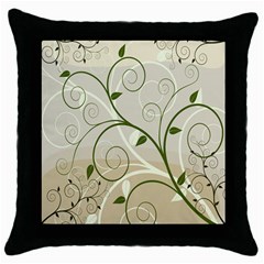 Leaf Sexy Green Gray Throw Pillow Case (black) by Mariart