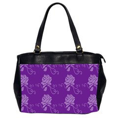 Purple Flower Rose Sunflower Office Handbags (2 Sides)  by Mariart