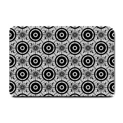 Geometric Black And White Small Doormat  by linceazul