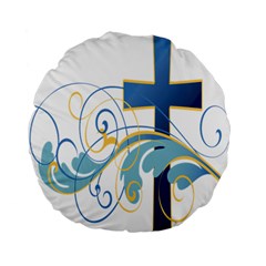 Easter Clip Art Free Religious Standard 15  Premium Flano Round Cushions