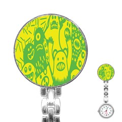 Easter Monster Sinister Happy Green Yellow Magic Rock Stainless Steel Nurses Watch