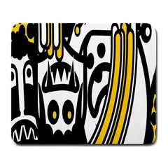 Easter Monster Sinister Happy Magic Rock Mask Face Polka Yellow Large Mousepads
