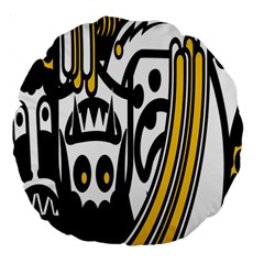 Easter Monster Sinister Happy Magic Rock Mask Face Polka Yellow Large 18  Premium Flano Round Cushions by Mariart