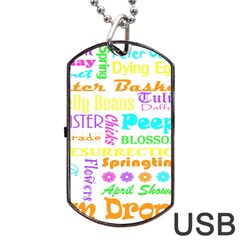 Easter Subway Blossoms Color Rainbow Chocolate Dog Tag Usb Flash (one Side)