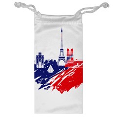 Eiffel Tower Monument Statue Of Liberty France England Red Blue Jewelry Bag by Mariart