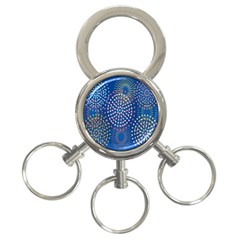 Fireworks Party Blue Fire Happy 3-ring Key Chains