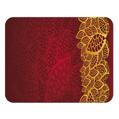 Floral Flower Golden Red Leaf Double Sided Flano Blanket (large)  by Mariart