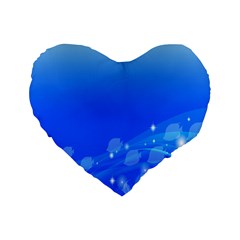 Fish Swim Blue Water Swea Beach Star Wave Chevron Standard 16  Premium Heart Shape Cushions by Mariart