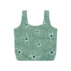 Flower Floral Sakura Sunflower Rose Blue Full Print Recycle Bags (s)  by Mariart
