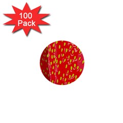 Fruit Seed Strawberries Red Yellow Frees 1  Mini Buttons (100 Pack)  by Mariart