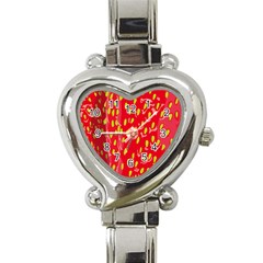 Fruit Seed Strawberries Red Yellow Frees Heart Italian Charm Watch by Mariart