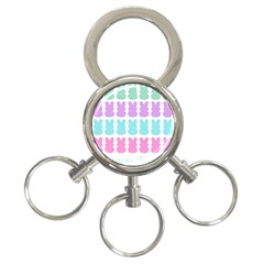 Happy Easter Rabbit Color Green Purple Blue Pink 3-ring Key Chains