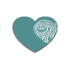 Line Wave Chevron Star Blue Love Heart Sea Beach Heart Coaster (4 Pack) 