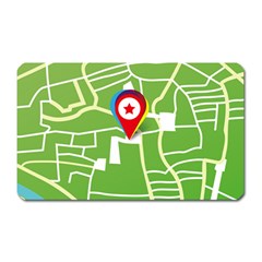 Map Street Star Location Magnet (rectangular)