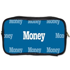 Money White Blue Color Toiletries Bags by Mariart