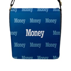 Money White Blue Color Flap Messenger Bag (l) 