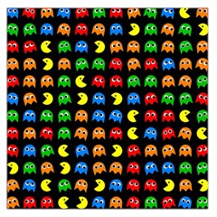 Pacman Seamless Generated Monster Eat Hungry Eye Mask Face Rainbow Color Large Satin Scarf (square) by Mariart
