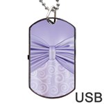 Ribbon Purple Sexy Dog Tag USB Flash (One Side)