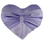 Ribbon Purple Sexy Large 19  Premium Heart Shape Cushions