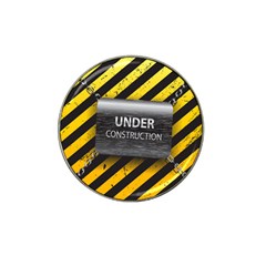 Under Construction Sign Iron Line Black Yellow Cross Hat Clip Ball Marker by Mariart