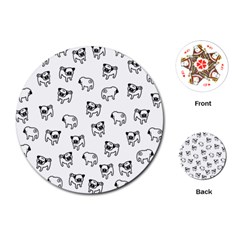 Pug Dog Pattern Playing Cards (round)  by Valentinaart