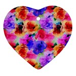 Floral Pattern Background Seamless Ornament (Heart)