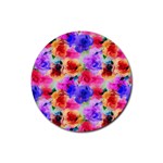Floral Pattern Background Seamless Rubber Coaster (Round) 