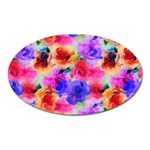 Floral Pattern Background Seamless Oval Magnet