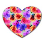 Floral Pattern Background Seamless Heart Mousepads