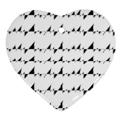 Black And White Wavy Stripes Pattern Heart Ornament (two Sides) by dflcprints