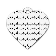 Black And White Wavy Stripes Pattern Dog Tag Heart (two Sides) by dflcprints