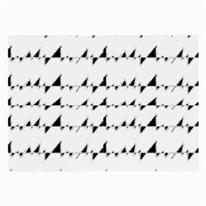 Black And White Wavy Stripes Pattern Large Glasses Cloth (2-Side)