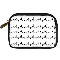 Black And White Wavy Stripes Pattern Digital Camera Cases by dflcprints