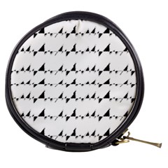 Black And White Wavy Stripes Pattern Mini Makeup Bags by dflcprints