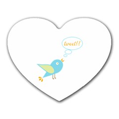 Cute Tweet Heart Mousepads by linceazul