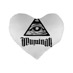 Illuminati Standard 16  Premium Flano Heart Shape Cushions by Valentinaart