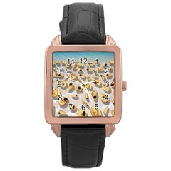 Shell Pattern Rose Gold Leather Watch  by Valentinaart