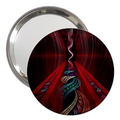 Artistic Blue Gold Red 3  Handbag Mirrors by Mariart