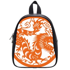 Chinese Zodiac Dragon Star Orange School Bags (small)  by Mariart