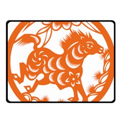 Chinese Zodiac Horoscope Horse Zhorse Star Orangeicon Double Sided Fleece Blanket (small) 