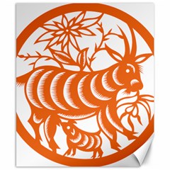 Chinese Zodiac Goat Star Orange Canvas 8  X 10  by Mariart