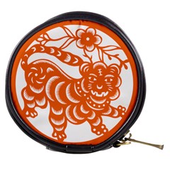 Chinese Zodiac Signs Tiger Star Orangehoroscope Mini Makeup Bags by Mariart