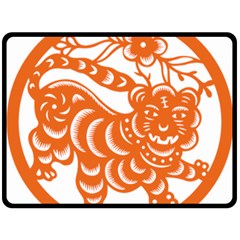 Chinese Zodiac Signs Tiger Star Orangehoroscope Fleece Blanket (large) 
