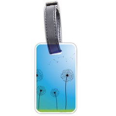 Flower Back Blue Green Sun Fly Luggage Tags (one Side) 