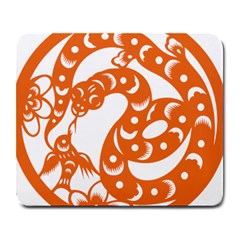 Chinese Zodiac Horoscope Snake Star Orange Large Mousepads