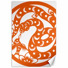 Chinese Zodiac Horoscope Snake Star Orange Canvas 20  X 30   by Mariart